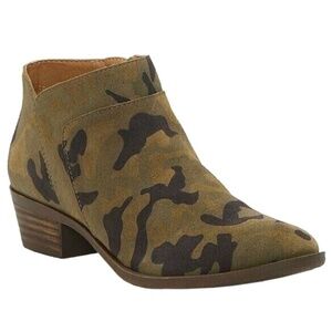 Lucky Brand LK-Brintly2 Printed Camo Suede Ankle Boot Women’s Size 11 M NEW